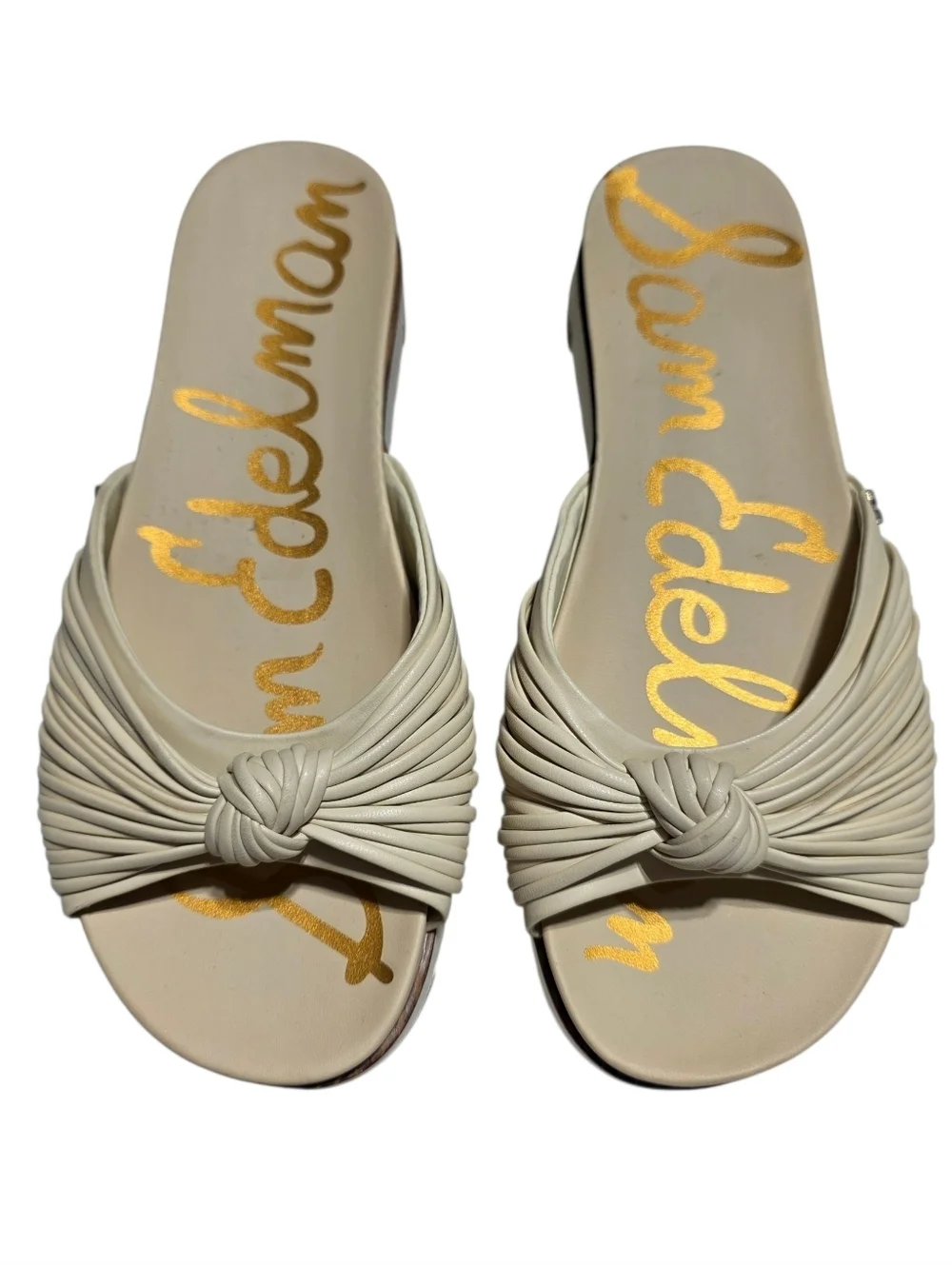 SAM EDELMAN ADRIEL KNOTTED PLATFORM SANDALS CREAM SZ 7.5